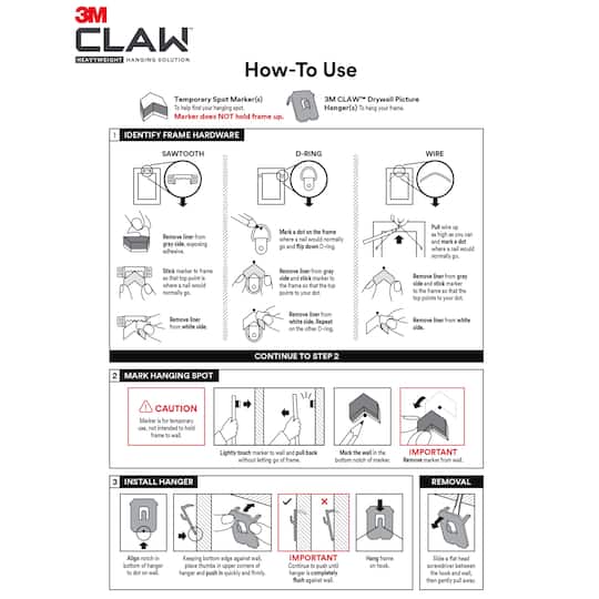 6 Pack: 3M CLAW™ Drywall Picture Hangers Variety Pack